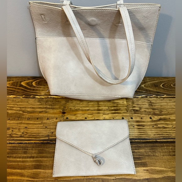 Anthropologie Thoma Clutch and Tote Bag, Light Sand - Picture 7 of 12